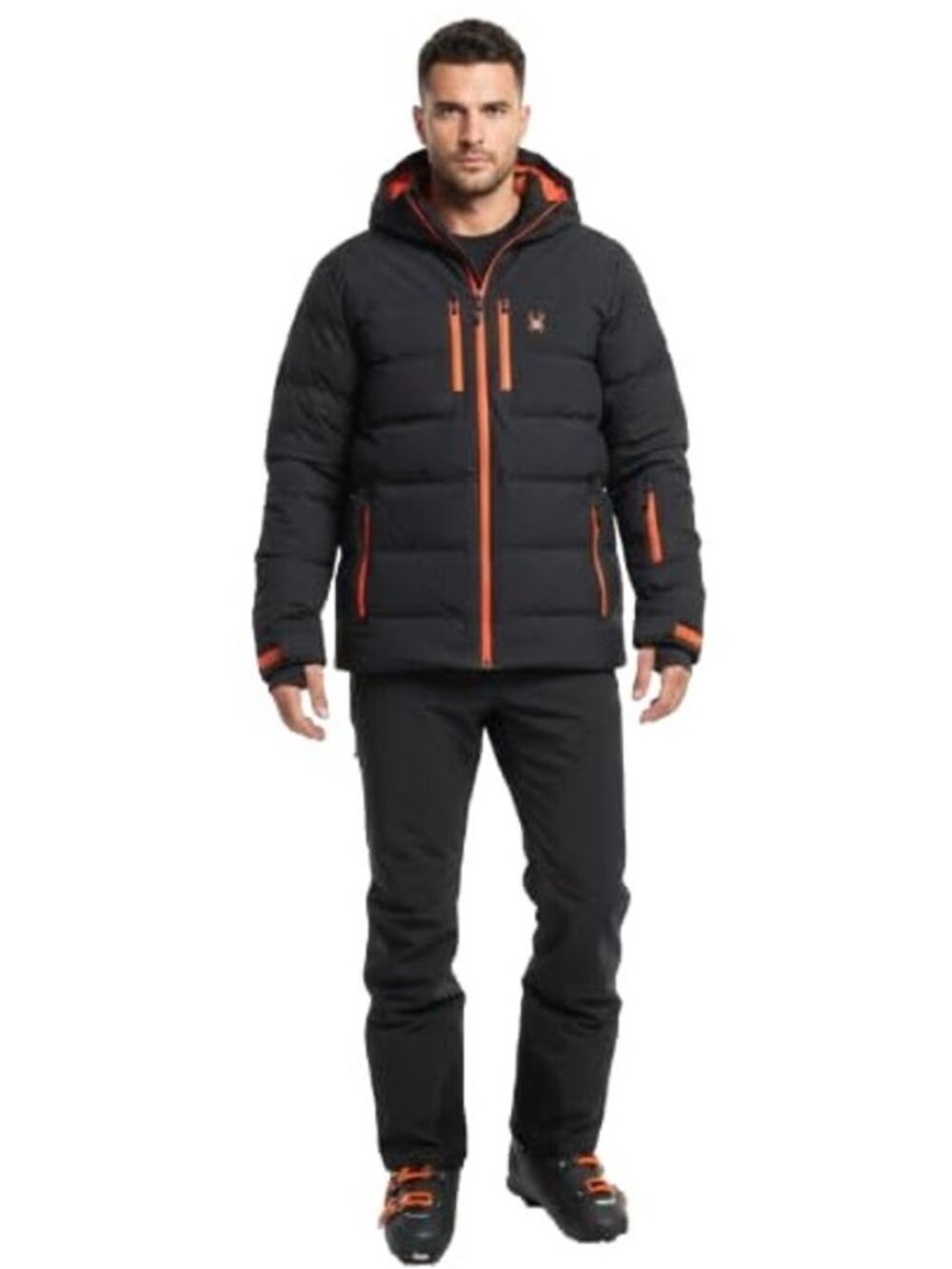 Spyder Men's Recon Synthetic Down Jacket, Ultimate Winter Warmth, Blk/Red, Large